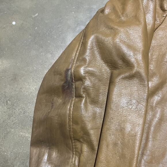 Vintage 60s Brooks Sportswear Brown Leather Cafe Racer - Picture 2 of 4